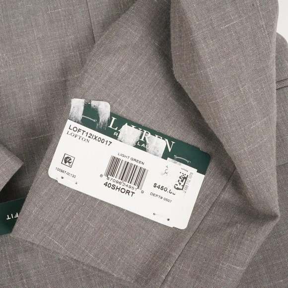 NWT $450 Lauren Ralph Lauren Grey Ultra Flex Suit Separates Blazer Size 40S - Picture 8 of 12